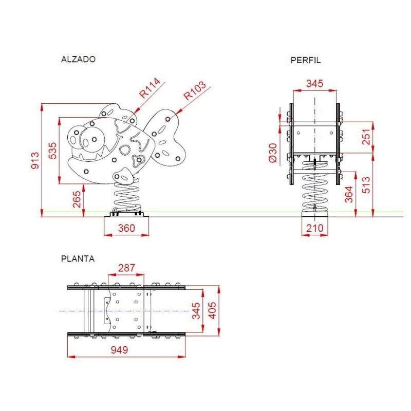 Balancí molla doble panell PIRANYA ADAPTAT