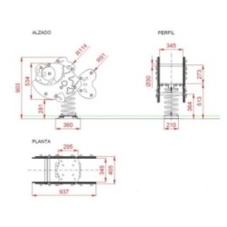 Balancín muelle doble panel PIRAÑA